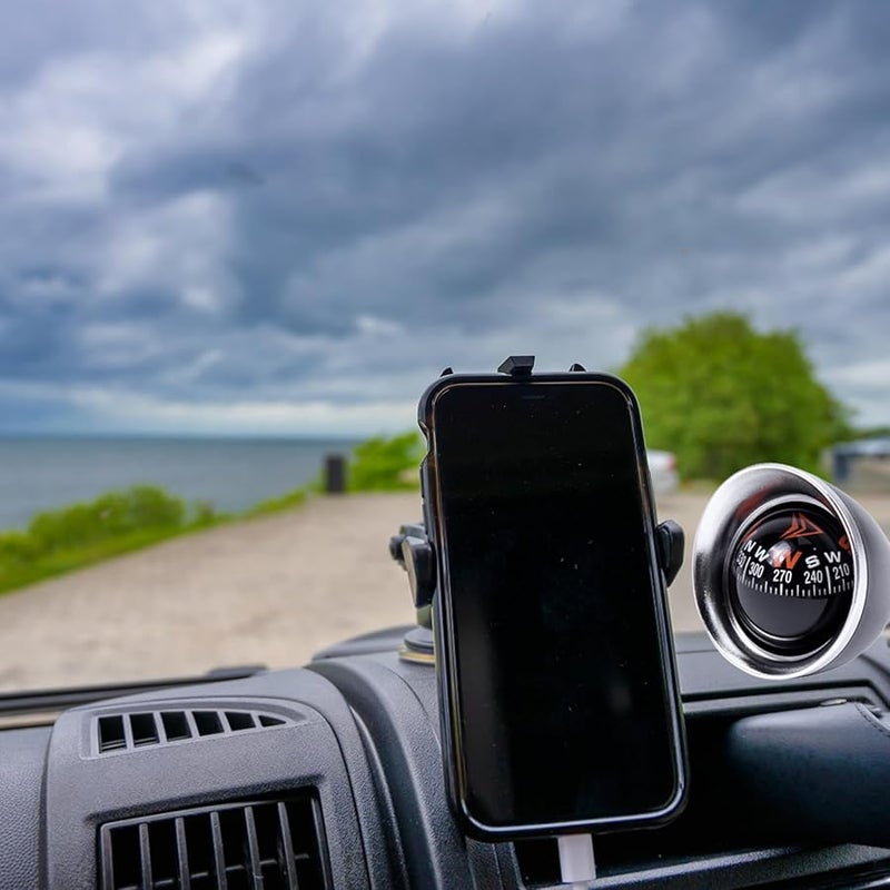 Black Car Dashboard Compass Mount with Suction Cup for Automotive Decoration - Image 4